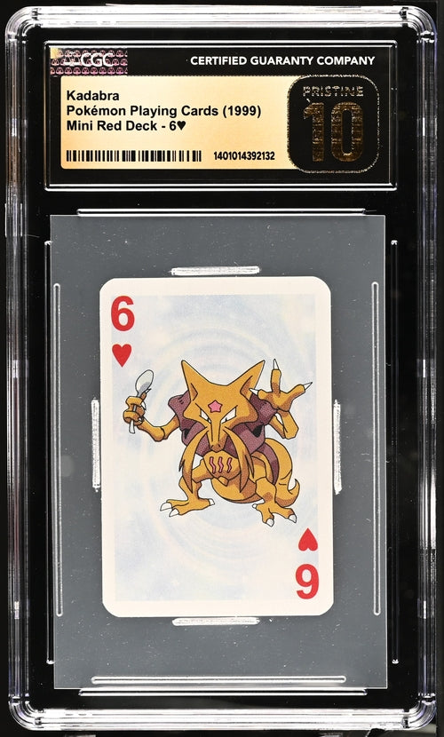 Kadabra Pokemon Playing Cards (1999) Mini Red Deck - 6 CGC PRISTINE 1 Pulling Hitters Kadabra Pokemon Playing Cards (1999) Mini Red Deck - 6 CGC PRISTINE 1 Pulling Hitters