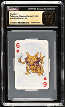 Kadabra Pokemon Playing Cards (1999) Mini Red Deck - 6♥ CGC PRISTINE 10