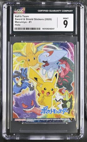 Ash's Team Marumiya Holo Sticker (2020) CGC MINT 9