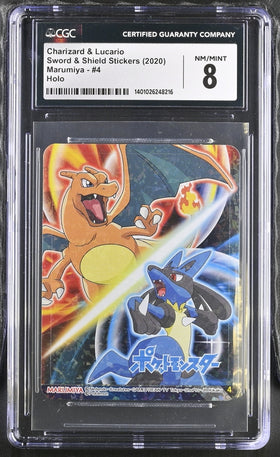 Charizard & Lucario Marumiya Holo Sticker (2020) CGC 8