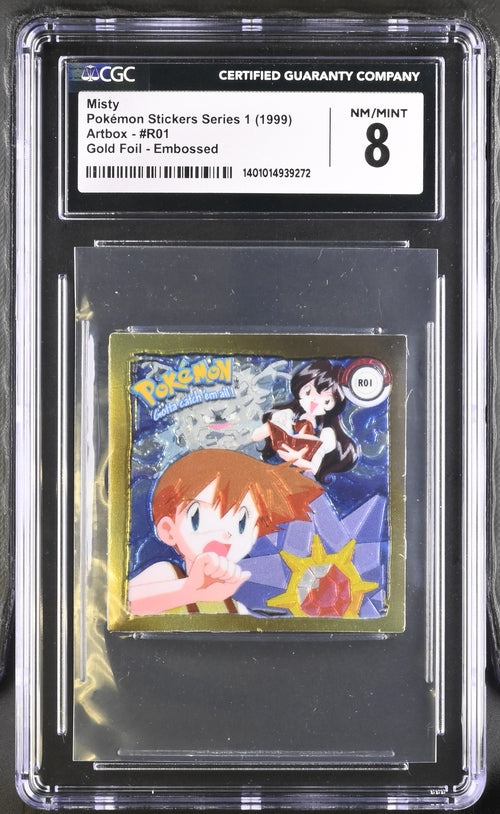 Misty Pokemon Stickers Series 1 Artbox Gold Foil Embossed (1999) CGC 8