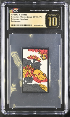 Pikachu & Zapdos Pokemon Playing Cards Hanafuda (2013) CGC PRISTINE 10