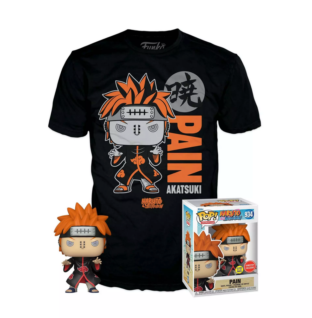 FUNKO POP & TEE NARUTO SHIPPUDEN PAIN AKATSUKI - GLOWS IN DARK FUNKO POP & TEE NARUTO SHIPPUDEN PAIN AKATSUKI - GLOWS IN DARK