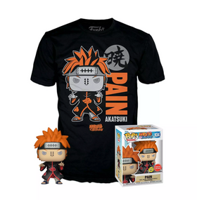 FUNKO POP & TEE NARUTO SHIPPUDEN PAIN AKATSUKI - GLOWS IN DARK GAMESTOP EXCLUSIVE