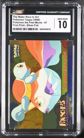 The Water Race Is On! Pokemon Topps First Print Silver Foil (1999) CGC GEM MINT 10